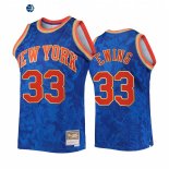 Camisetas NBA New York Knicks NO.33 Patrick Ewing Royal Throwback 2022