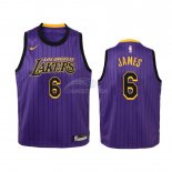 Camisetas NBA Ninos LeBron James Los Angeles LakersNike Púrpura Ciudad 2019/20