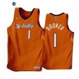 Camisetas NBA Earned Edition Phoenix Suns NO.1 Devin Booker Naranja 2022-23