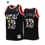 Camisetas NBA Miami Heat NO.13 Bam Adebayo 75th Aniversario Negro Throwback 2022