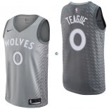 Camisetas NBA de Jeff Teague Minnesota Timberwolves Nike Gris Ciudad 17/18