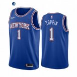 Camiseta NBA de Obi Toppin New York Knicks NO.1# Azul Statement 2020-21