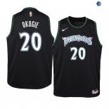 Camisetas de NBA Ninos Minnesota Timberwolves Josh Okogie Negro Hardwood Classics