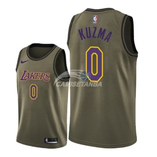 Camisetas NBA Salute To Servicio Los Angeles Lakers Kyle Kuzma Nike Ejercito Verde 2018