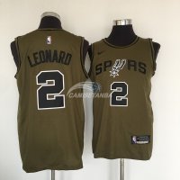 Camisetas NBA Salute To Servicio San Antonio Spurs Kawhi Leonard Nike Ejercito Verde 2018