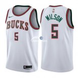 Camisetas NBA de D.J. Wilson Milwaukee Bucks Retro Blanco 17/18