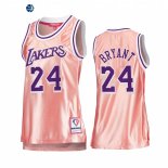 Camisetas NBA Mujer Los Angeles Lakers NO.24 Kobe Bryant 75th Aniversario Rosa Oro 2022