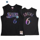 Camisetas NBA Philadelphia Sixers NO.6 Julius Erving Negro Hardwood Classics 2022