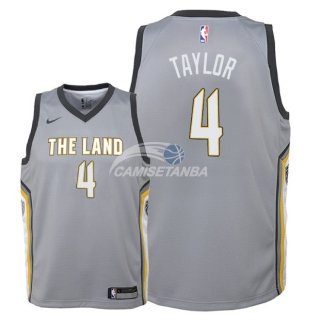 Camiseta NBA Ninos Cleveland Cavaliers Isaiah Taylor Nike Gris Ciudad 2018