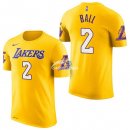 Camisetas NBA de Manga Corta Lonzo Ball Los Angeles Lakers Amarillo 17/18