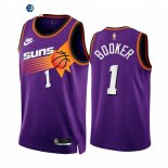 Camisetas NBA Nike Phoenix Suns NO.1 Devin Booker Purpura Classic 2022-23