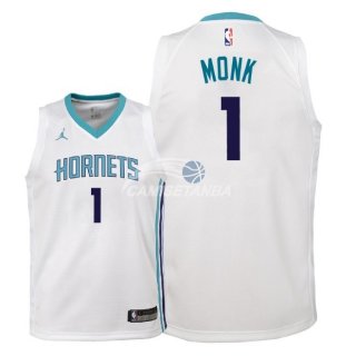Camiseta NBA Ninos Charlotte Hornets Malik Monk Blanco Association 2018