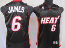 Camiseta NBA Ninos Negro Miami Heat Lebron James