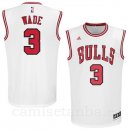 Camisetas NBA de Dwyane Wade Chicago Bulls Blanco