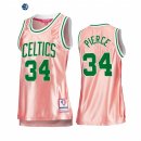 Camisetas NBA Mujer Boston Celtics NO.34 Paul Pierce 75th Aniversario Rosa Oro 2022