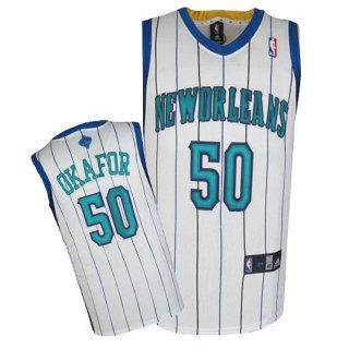 Camisetas NBA de Okafor New Orleans Hornets Rev30 Blanco