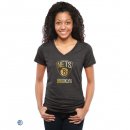Camisetas NBA Mujer Brooklyn Nets Negro Oro