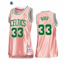 Camisetas NBA Mujer Boston Celtics NO.33 Larry Bird 75th Aniversario Rosa Oro 2022