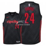 Camisetas de NBA Ninos Portland Trail Blazers Anfernee Simons Nike Negro Ciudad 2018