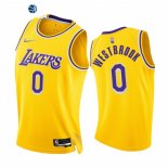 Camisetas NBA de Los Angeles Lakers Russell Westbrook 75th Season Diamante Amarillo Icon 2021-22