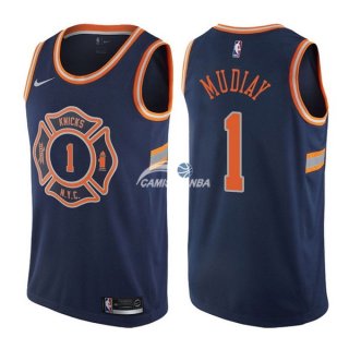 Camisetas NBA de Emmanuel Mudiay New York Knicks Nike Azul Ciudad 17/18