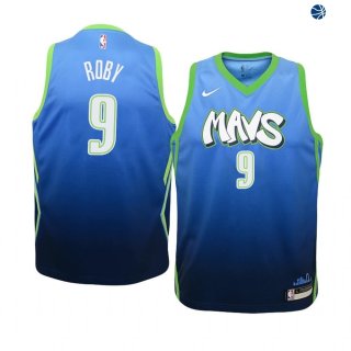 Camisetas de NBA Ninos Dallas Mavericks Isaiah Roby Nike Azul Ciudad 19/20