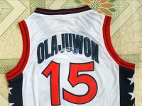 Camisetas NBA de Hakeem Olajuwon USA 1996 Blanco