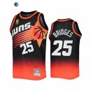 Camisetas NBA Phoenix Suns NO.25 Mikal Bridges Negro Naranja Hardwood Classics 2022