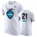Camisetas NBA de Manga Corta Joel Embiid All Star 2019 Blanco