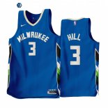 Camisetas NBA Nike Milwaukee Bucks NO.3 George Hill Azul Ciudad 2022-23