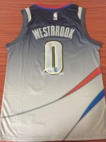 Camisetas NBA de Russell Westbrook Oklahoma City Thunder Nike Gris Ciudad 17/18