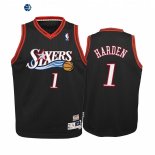 Camisetas NBA Ninos Philadelphia 76ers NO.1 James Harden Negro 2021