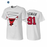 T Shirt NBA Chicago Bulls NO.91 Dennis Rodman Blanco 2022