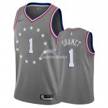 Camisetas NBA de Landry Shamet Philadelphia 76ers Nike Gris Ciudad 18/19