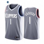 Camisetas NBA Edición ganada Los Angeles Clippers Reggie Jackson Gris 2020-21