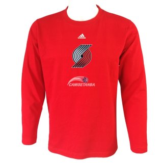 Camisetas NBA Manga Larga Portland Trail Blazers Rojo