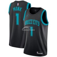 Camisetas NBA de Malik Monk Charlotte Hornets Nike Negro Ciudad 18/19
