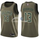 Camisetas NBA Salute To Servicio Milwaukee Bucks Glenn Robinson Nike Ejercito Verde 2018