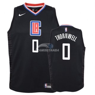 Camisetas de NBA Ninos Los Angeles Clippers Sindarius Thornwell Negro Statement 2018