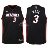 Camisetas de NBA Ninos Miami Heat Dwyane Wade Negro Icon 2018