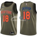 Camisetas NBA Salute To Servicio New York Knicks Phil Jackson Nike Ejercito Verde 2018