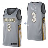 Camisetas NBA de George Hill Cleveland Cavaliers 17/18 Nike Gris Ciudad