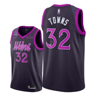 Camisetas NBA de Karl Anthony Towns Minnesota Timberwolves Purpura Ciudad 18/19