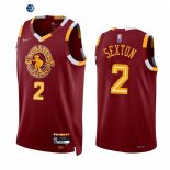 Camisetas NBA Nike Cleveland Cavaliers NO.2 Collin Sexton 75th Season Diamante Rojo Ciudad 2021-22