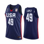 Camisetas Copa Mundial de Baloncesto FIBA 2019 USA Brook Lopez Marino