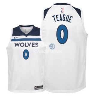 Camisetas de NBA Ninos Minnesota Timberwolves Jeff Teague Blanco Association 2018