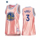 Camisetas NBA Mujer Golden State Warriors NO.3 Jordan Poole 75th Aniversario Rosa Oro 2022