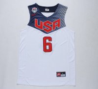 Camisetas NBA de Derrick Rose USA 2014 Blanco
