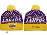 Gorritas NBA De Los Angeles Lakers Púrpura Amarillo NO.01