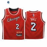 Camisetas NBA Ninos Chicago Bulls NO.2 Lonzo Ball Rojo Ciudad 2021-22